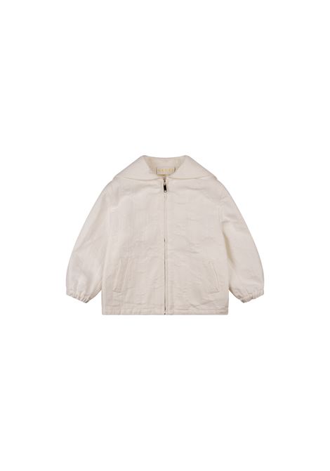 Giacca Leggera Bianca Con Motivo GG GUCCI KIDS | 808308-XDC569692